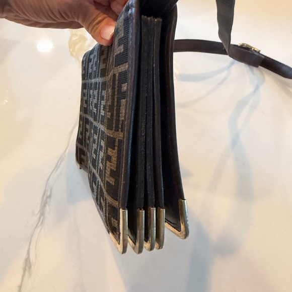 Fendi Brown Leather Logo Interior with Gold Stamp - Picture 7 of 11